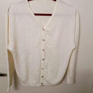 Elegant White Women's Cardigan